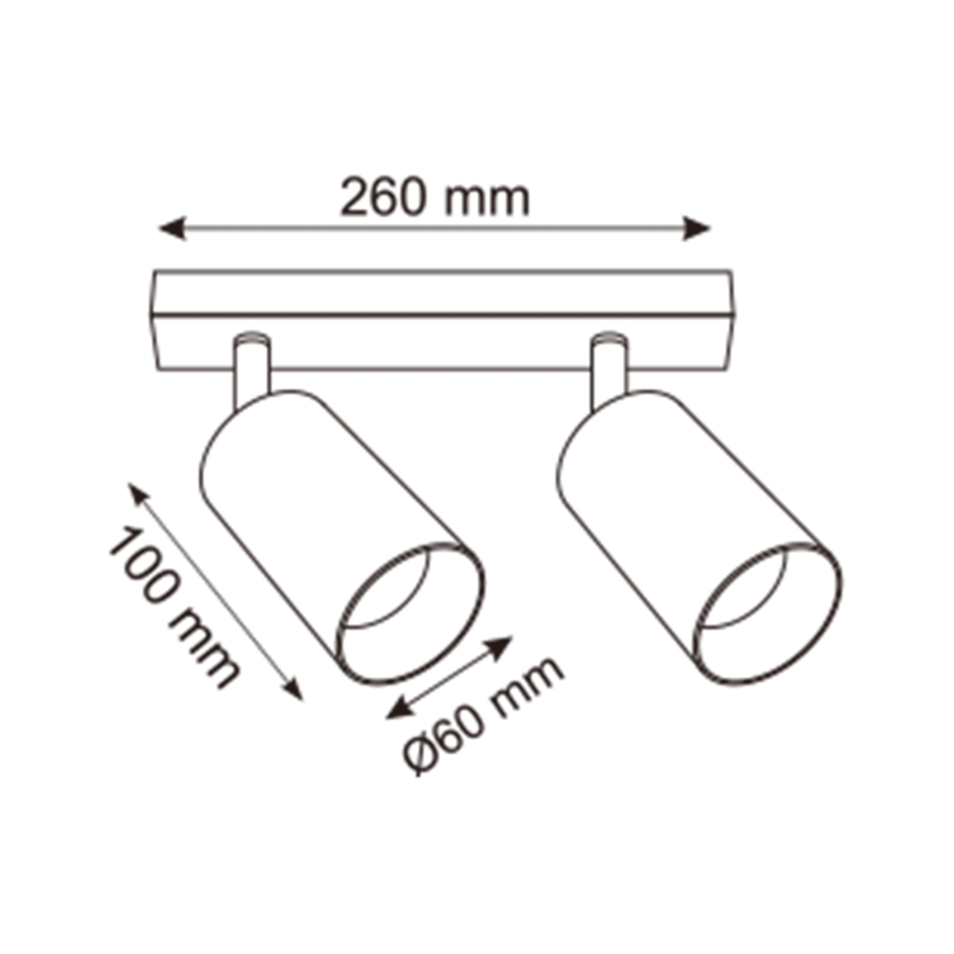 Zuma Line - Φωτιστικό σποτ 2xGU10/50W/230V μαύρο/γκρι
