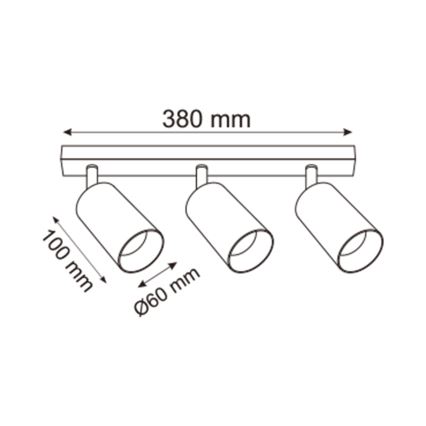 Zuma Line - Φωτιστικό σποτ 3xGU10/50W/230V χρυσό
