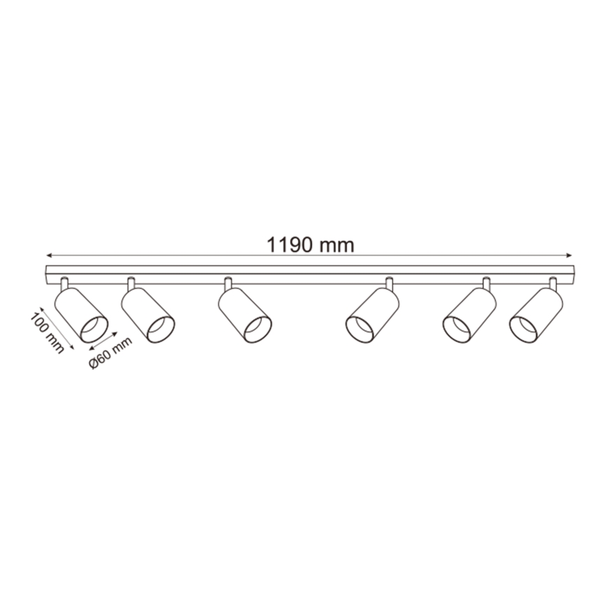 Zuma Line - Φωτιστικό σποτ 6xGU10/50W/230V μαύρο/γκρι
