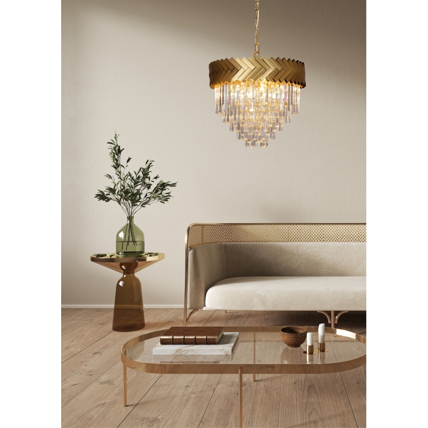 Zuma Line -  Κρεμαστό φωτιστικό οροφής 9xE14/40W/230V χρυσαφί