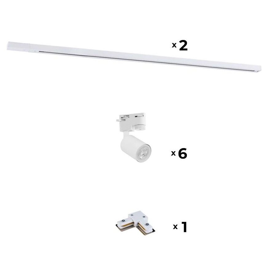 Zuma Line - Σποτ για σύστημα ράγας 6xGU10/10W/230V λευκό + rail accessories