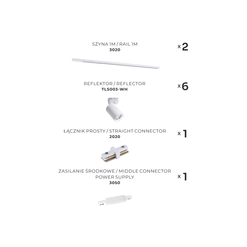 Zuma Line - Σποτ ράγας 6xGU10/35W/230V λευκό