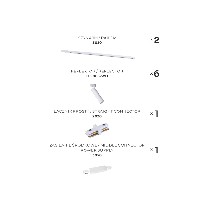 Zuma Line - Σποτ ράγας 6xGU10/35W/230V λευκό
