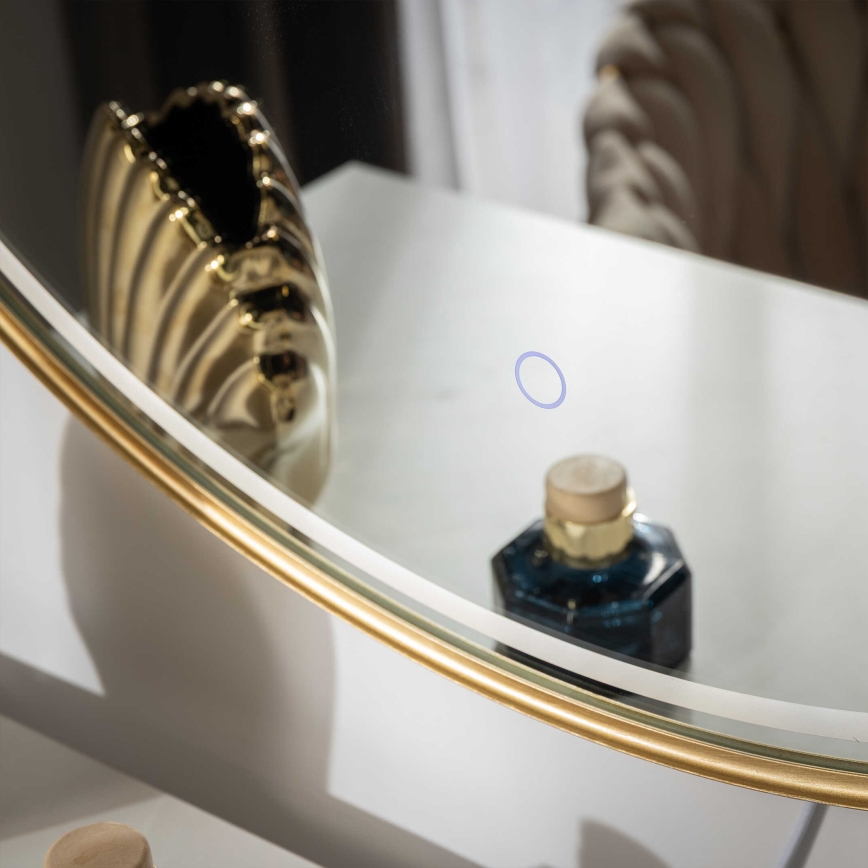 Zuma Line - LED επιτοίχιος καθρέφτης μπάνιου με οπίσθιο φωτισμό 36W/230V 3000/4000/6000K Ø 80 cm IP44 χρυσό