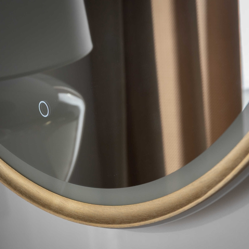 Zuma Line - LED επιτοίχιος καθρέφτης μπάνιου με περιμετρικό φωτισμό LED/36W/230V 3000/4000/6000K Ø 80 cm IP44 ορείχαλκος