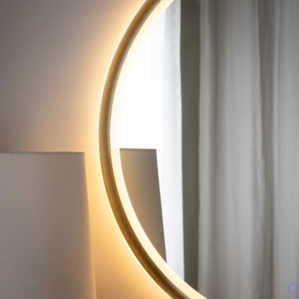 Zuma Line - LED επιτοίχιος καθρέφτης μπάνιου με περιμετρικό φωτισμό LED/36W/230V 3000/4000/6000K Ø 80 cm IP44 ορείχαλκος