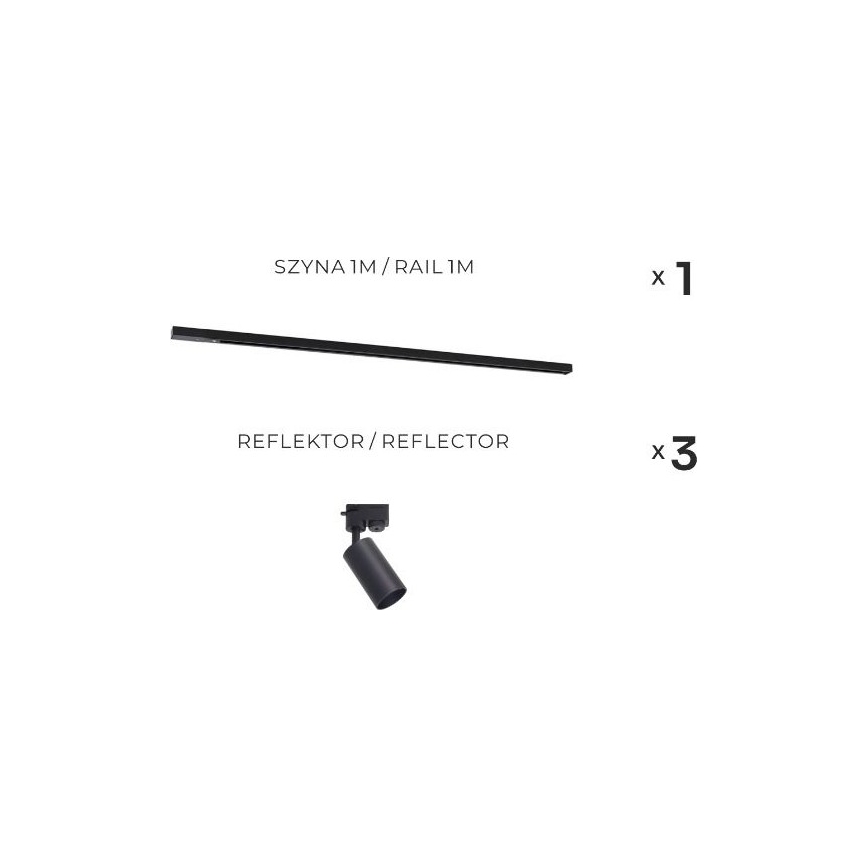 Zuma Line - Σποτ για ράγα 3xGU10/35W/230V, μαύρο