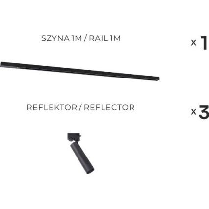Zuma Line - Σποτ σε σύστημα ράγας 3xGU10/35W/230V μαύρο