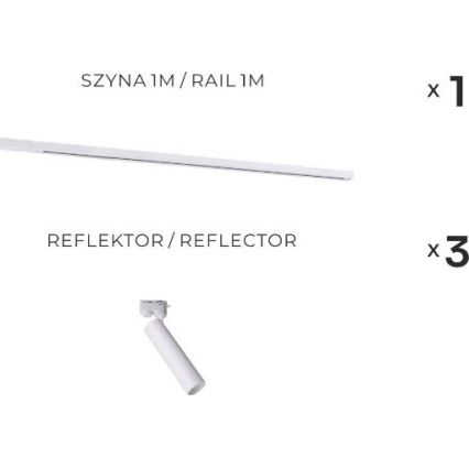 Zuma Line - Σποτ σε σύστημα ράγας 3xGU10/35W/230V λευκό