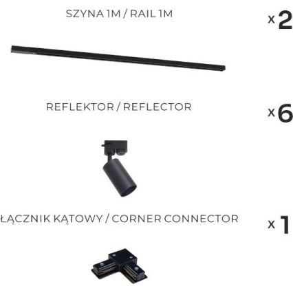 Zuma Line - Σποτ σε σύστημα ράγας 6xGU10/35W/230V, μαύρο