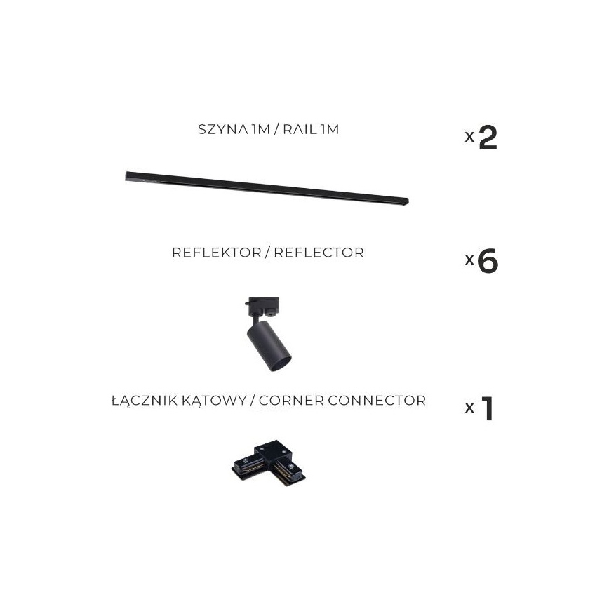 Zuma Line - Σημειακό φωτιστικό σε σύστημα 6xGU10/35W/230V μαύρο