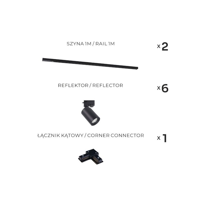 Zuma Line - Σποτ φωτιστικό σε σύστημα ράγας 6xGU10/35W/230V μαύρο