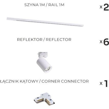 Zuma Line - Σποτ φωτιστικό σε σύστημα ράγας 6xGU10/35W/230V λευκό