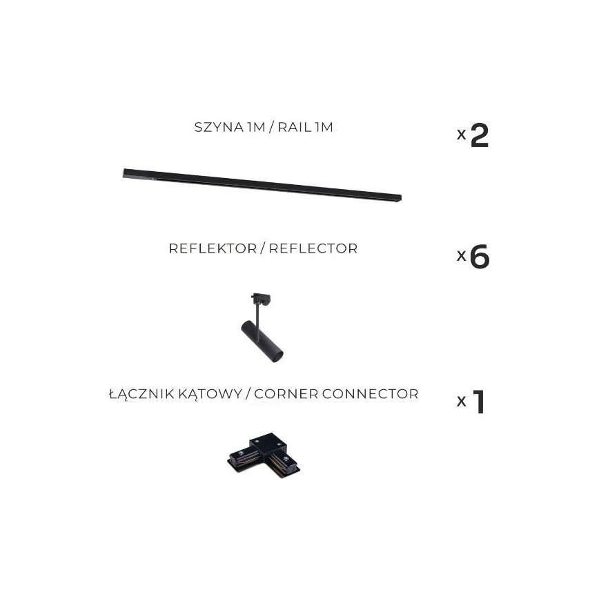 Zuma Line - Σποτ φωτιστικό για σύστημα ράγας 6xGU10/35W/230V μαύρο