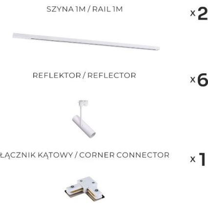 Zuma Line - Σποτ φωτιστικό σε σύστημα ράγας 6xGU10/35W/230V άσπρο