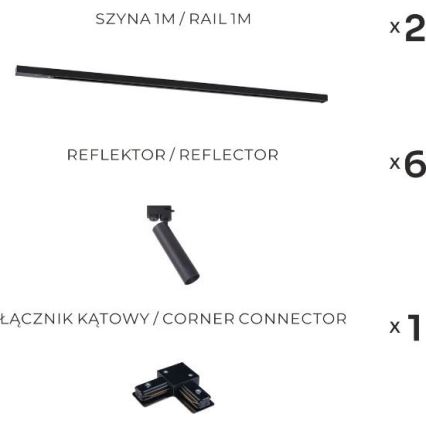 Zuma Line - Φωτιστικό σποτ σε σύστημα ράγας 6xGU10/35W/230V μαύρο