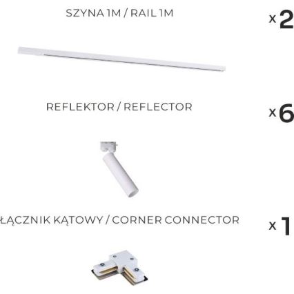 Zuma Line - Σποτ φωτιστικό για σύστημα ράγας 6xGU10/35W/230V λευκό
