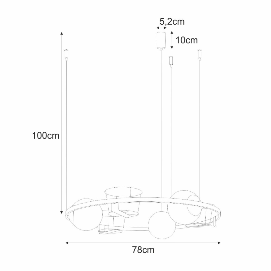 Zuma Line - Κρεμαστό φωτιστικό οροφής 3xE27/40W/230V μαύρο