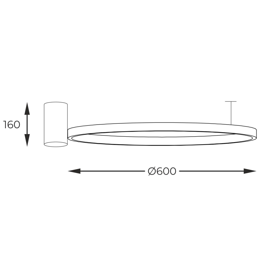 Zuma Line -  Κρεμαστό φωτιστικό οροφής LED LED/32W/230V 3000/4000/6000K διάμετρος 60 cm μαύρο