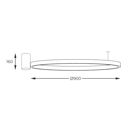 Zuma Line - Φωτιστικό οροφής LED LED/40W/230V 3000/4000/6000K διάμετρος 90 cm μαύρο