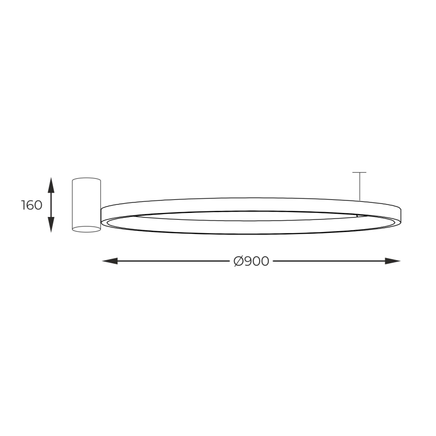 Zuma Line - Φωτιστικό οροφής LED LED/40W/230V 3000/4000/6000K διάμετρος 90 cm μαύρο