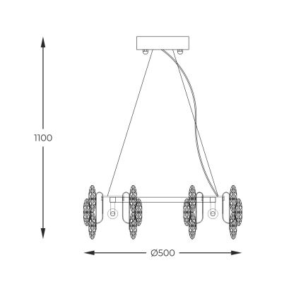 Zuma Line -  Κρεμαστό φωτιστικό οροφής 6xE14/40W/230V χρυσαφί
