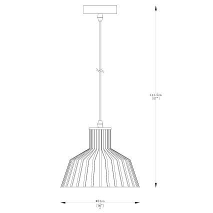 Zuma Line - Κρεμαστό φωτιστικό οροφής 1xE27/40W/230V διάμετρος 24 cm μαύρο