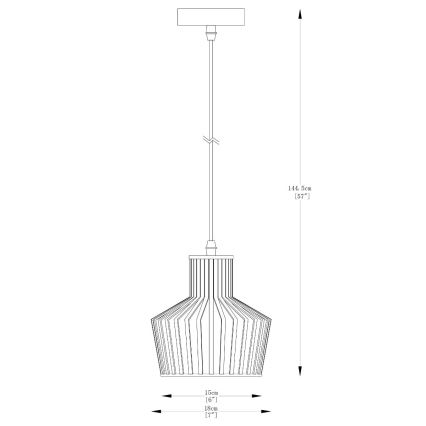 Zuma Line - Κρεμαστό φωτιστικό οροφής 1xE27/40W/230V διάμετρος 18 cm μαύρο
