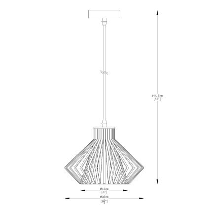 Zuma Line - Κρεμαστό φωτιστικό οροφής 1xE27/40W/230V διάμετρος 25 cm μαύρο