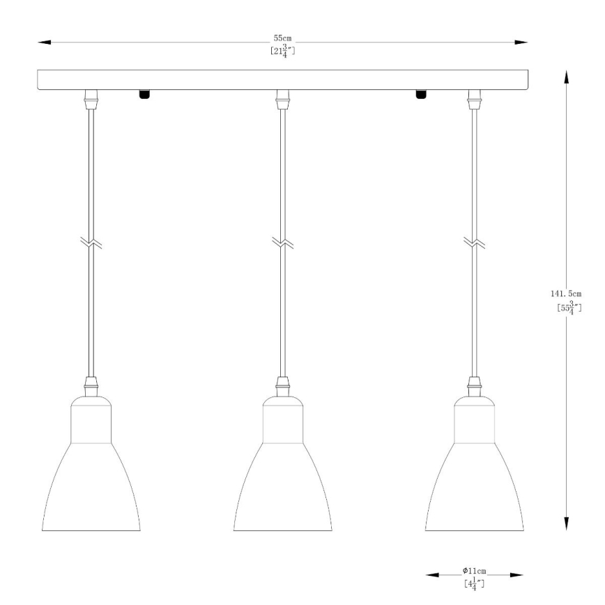 Zuma Line - Πολύφωτο με συρματόσχοινο 3xE27/40W/230V ανθρακί