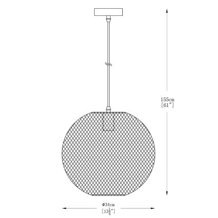 Zuma Line - Πολύφωτο με συρματόσχοινο 1xE27/40W/230V ανθρακί