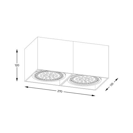 Zuma Line - Φωτιστικό σποτ 2xGU10-ES111/15W/230V μαύρο