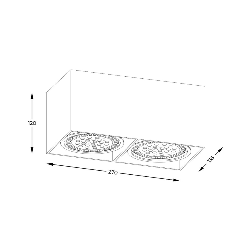 Zuma Line - Φωτιστικό σποτ 2xGU10-ES111/15W/230V μαύρο