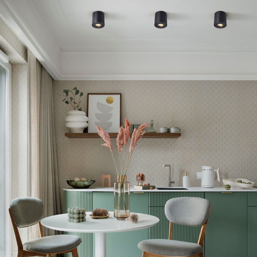 Zuma Line - LED RGBW ρυθμιζόμενο σποτ μπάνιου 1xGU10/6W/230V IP44 μαύρο + τηλεχειριστήριο