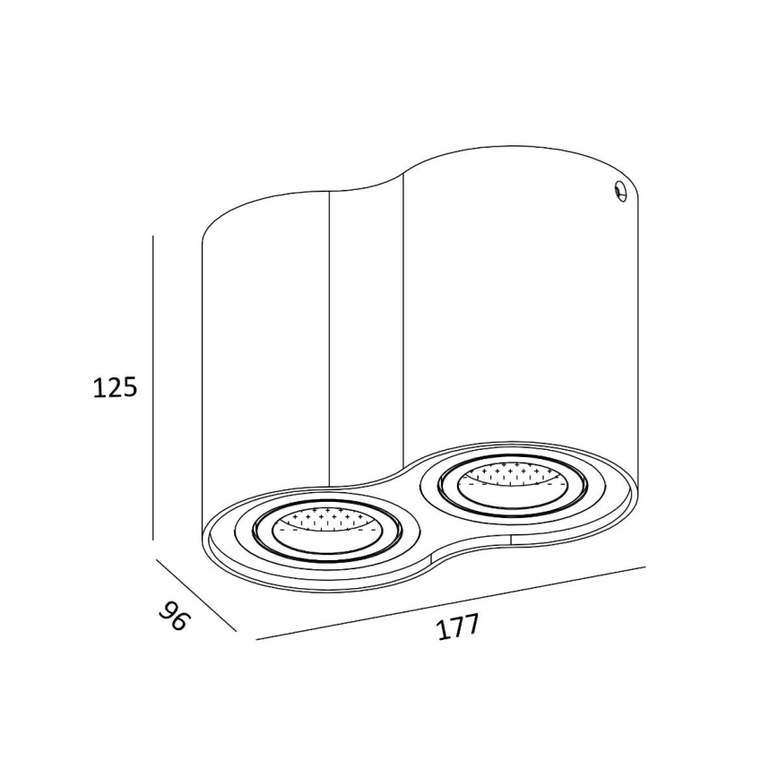 Zuma Line - Σποτ φωτιστικό 2xGU10/50W/230V μαύρο
