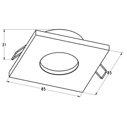 Zuma Line - Χωνευτό φωτιστικό μπάνιου 1xGU10/50W/230V IP54 μαύρο