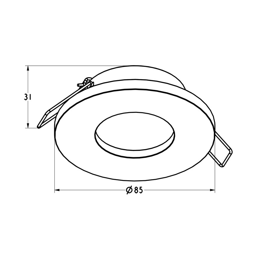 Zuma Line - Χωνευτό φωτιστικό μπάνιου 1xGU10/50W/230V IP54 μαύρο