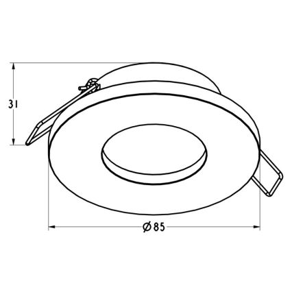 Zuma Line - Χωνευτό φωτιστικό μπάνιου 1xGU10/50W/230V IP54 μαύρο