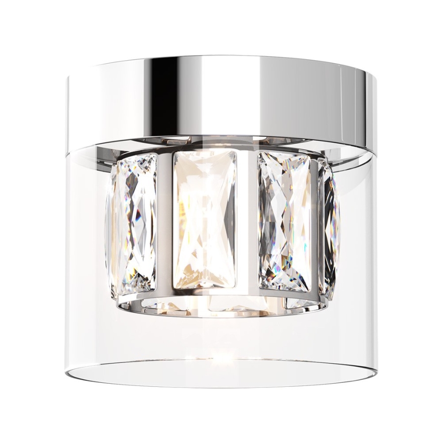 Zuma Line - Κρυστάλλινο οροφής φωτιστικό 1xG9/28W/230V ασημί