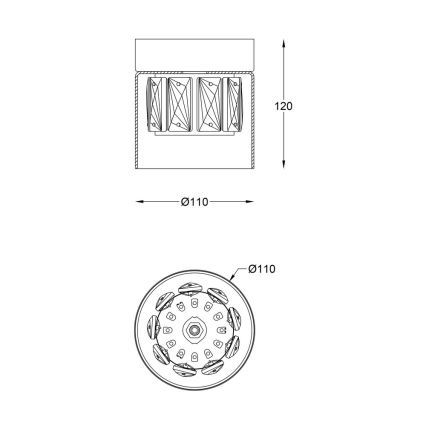 Zuma Line - Κρυστάλλινο οροφής φωτιστικό 1xG9/28W/230V μαύρο