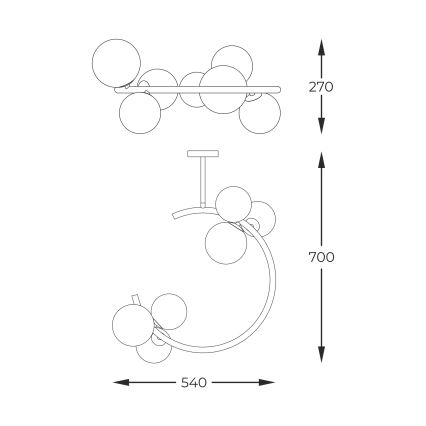 Zuma Line - Κρεμαστό φωτιστικό 6xG9/33W/230V χρυσαφί