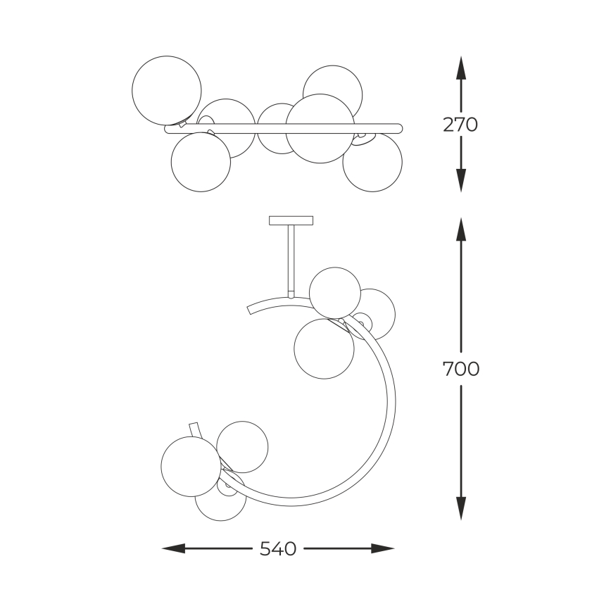 Zuma Line - Κρεμαστό φωτιστικό 6xG9/33W/230V χρυσαφί