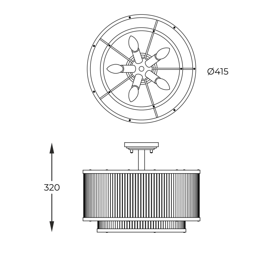Zuma Line - Κρεμαστό φωτιστικό 5xE14/60W/230V γυαλιστερό χρώμιο