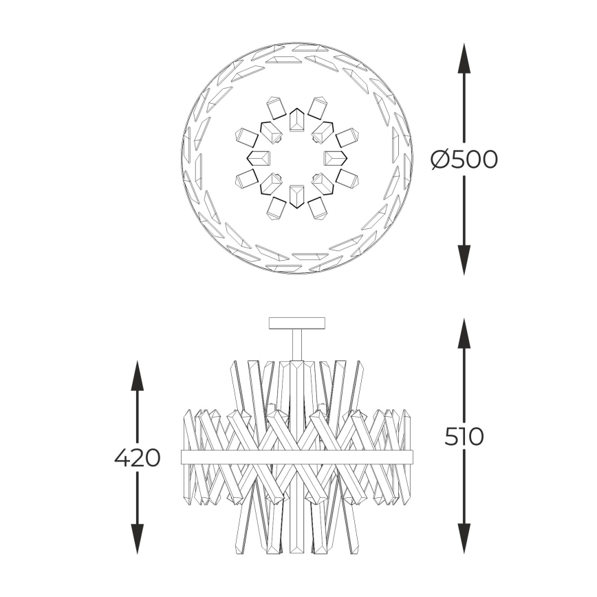 Zuma Line - Κρυστάλλινο κρεμαστό φωτιστικό οροφής 8xG9/28W/230V διάμετρος 50 cm χρυσαφί