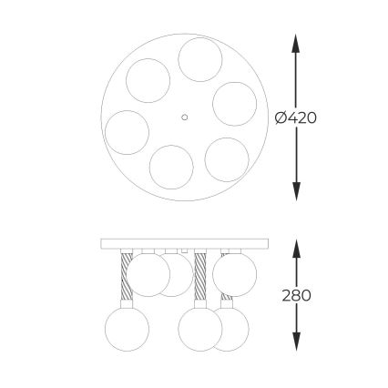 Zuma Line - Πλαφονιέρα οροφής 6xG9/6W/230V ορείχαλκος