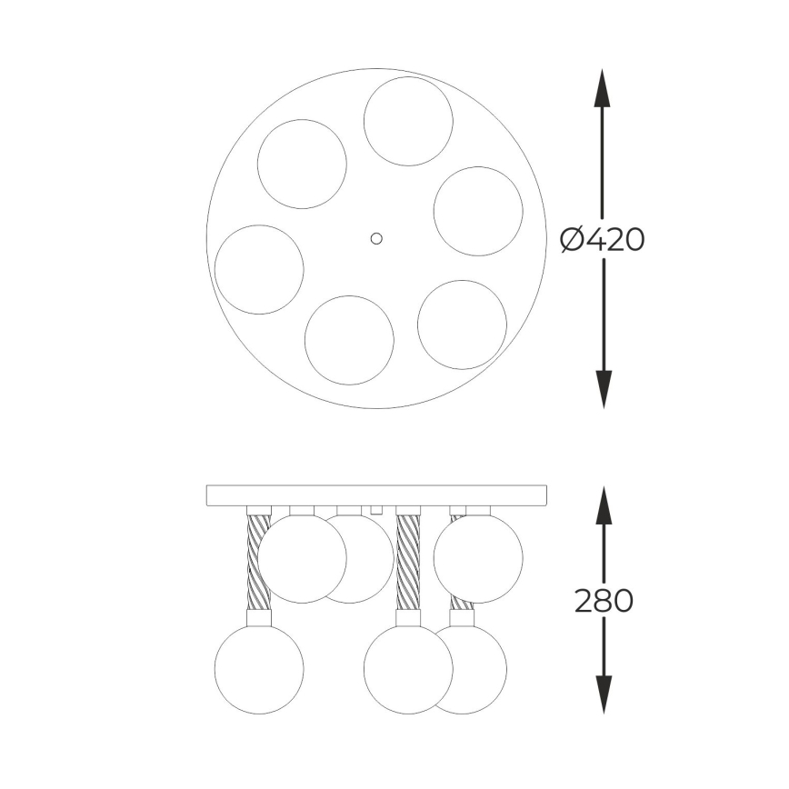 Zuma Line - Πλαφονιέρα οροφής 6xG9/6W/230V ορείχαλκος