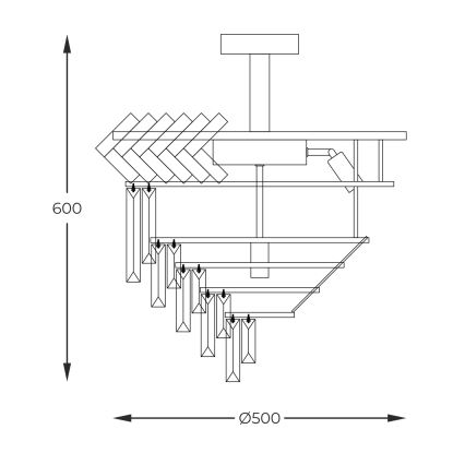 Zuma Line - Κρεμαστό φωτιστικό 9xE14/40W/230V χρυσαφί