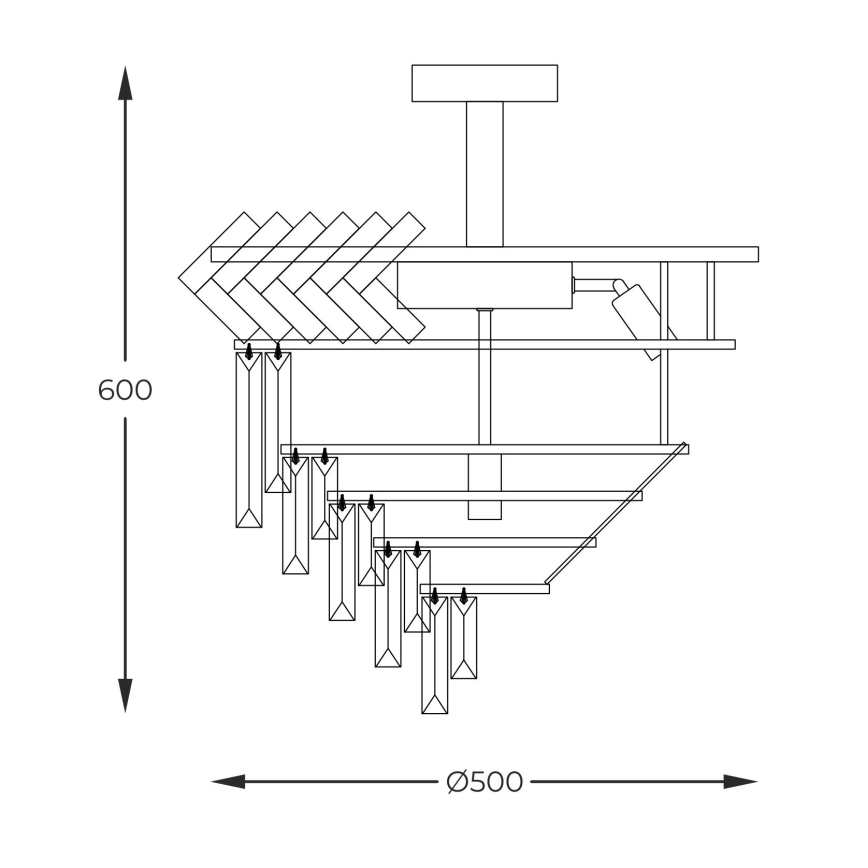 Zuma Line - Κρεμαστό φωτιστικό 9xE14/40W/230V χρυσαφί