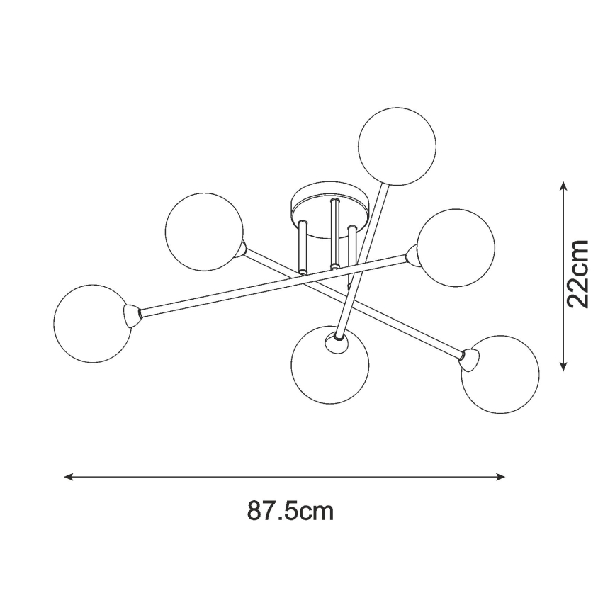 Zuma Line - Πλαφονιέρα οροφής 6xG9/3W/230V μαύρο