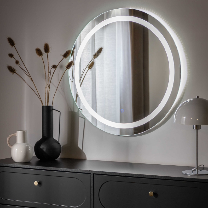 Zuma Line - Επιτοίχιος καθρέφτης μπάνιου με ενσωματωμένο φωτισμό LED/36W/230V 3000/4000/6000K διάμ. 80 cm IP44